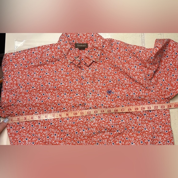 Ariat Mens Size Large Alejandro Classic Fit Poplin Shirt Button Western Print - Picture 4 of 7